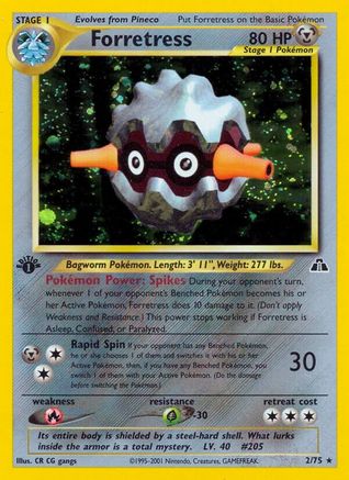 Forretress 002/075 - Neo Discovery 1st Edition Holofoil - Holo Rare