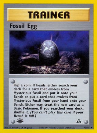 Fossil Egg 072/075 - Neo Discovery 1st Edition - Uncommon