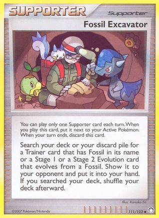 Fossil Excavator (111/123) - Mysterious Treasures Reverse Holofoil - Uncommon