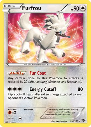 Furfrou 114 - XY Base Set Reverse Holofoil - Holo Rare