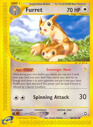 Furret 048 - Aquapolis Reverse Holofoil - Uncommon