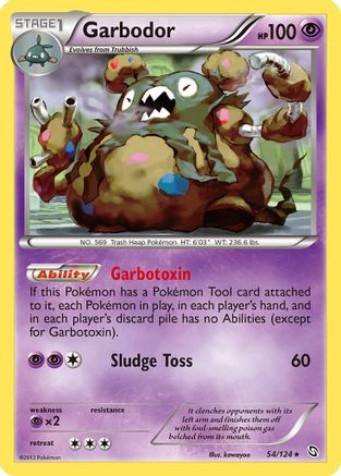 Garbodor 54/124 - Dragons Exalted Reverse Holofoil