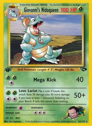Giovanni's Nidoqueen 023/132 - Gym Challenge 1st Edition - Rare