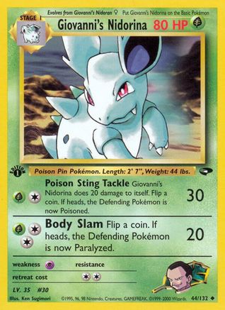 Giovanni's Nidorina 044/132 - Gym Challenge 1st Edition - Uncommon