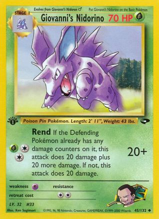 Giovanni's Nidorino 045/132 - Gym Challenge 1st Edition - Uncommon