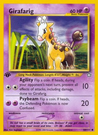 Girafarig 058/111 - Neo Genesis 1st Edition - Common