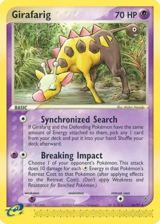 Girafarig 016/97 - Dragon Reverse Holofoil - Rare
