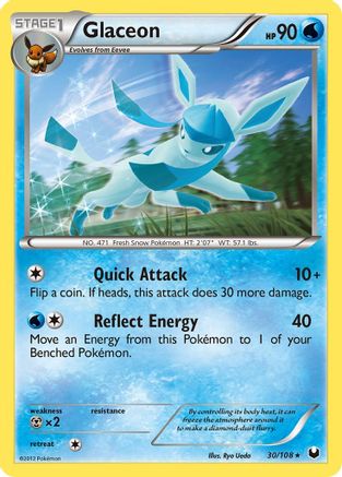 Glaceon 030 - Dark Explorers Reverse Holofoil - Rare