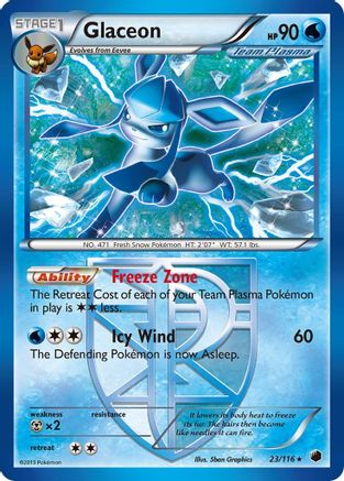 Glaceon (Team Plasma) 023/116 - Plasma Freeze Reverse Holofoil - Rare