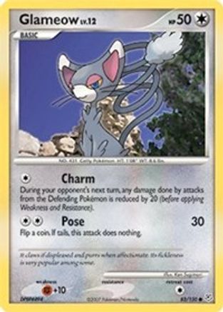 Glameow (83/130) - Diamond and Pearl Reverse Holofoil - Common