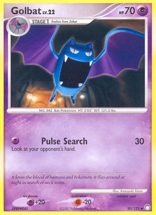 Golbat (50/123) - Mysterious Treasures Reverse Holofoil - Uncommon