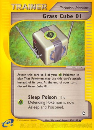 Grass Cube 01 124 - Aquapolis Reverse Holofoil - Uncommon