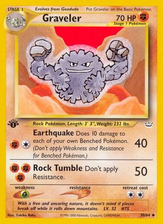 Graveler 030/064 - Neo Revelation 1st Edition - Uncommon