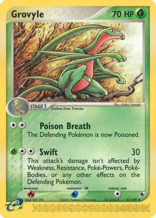 Grovyle 031/109 - Ruby and Sapphire Reverse Holofoil - Uncommon