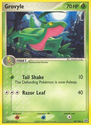 Grovyle 28/106 - Emerald Reverse Holofoil