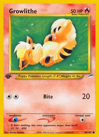 Growlithe 068/105 - Neo Destiny 1st Edition - Common