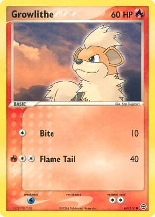 Growlithe - 064/112 - FireRed & LeafGreen Normal