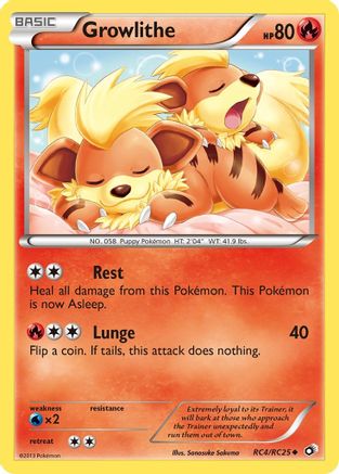 Growlithe RC4/RC25 - Legendary Treasures Radiant Collection Holofoil - Uncommon