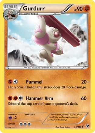 Gurdurr 066 - XY Base Set Reverse Holofoil - Uncommon
