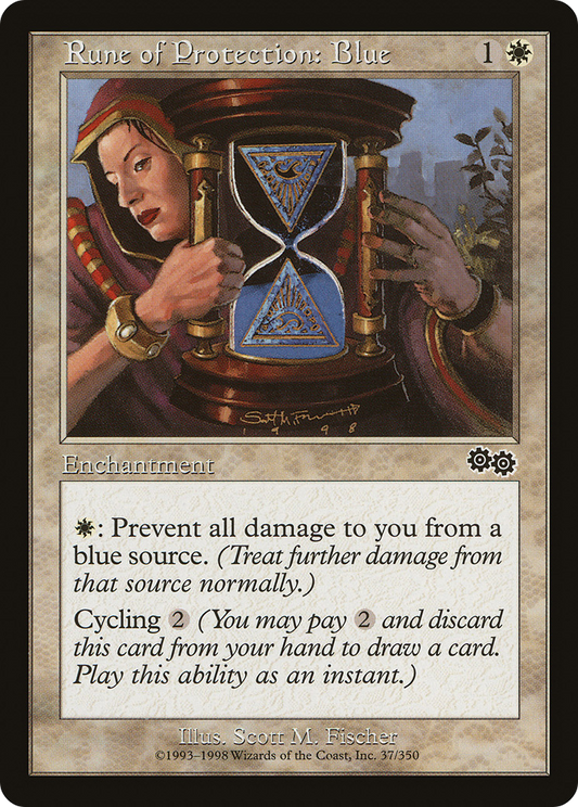 Rune of Protection: Blue (USG-037) - Urza's Saga