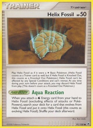 Helix Fossil 91/100 - Majestic Dawn Reverse Holofoil