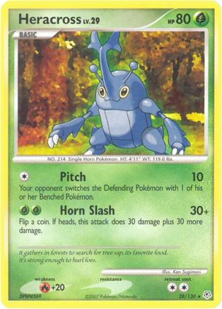 Heracross (28/130) - Diamond and Pearl Reverse Holofoil - Rare
