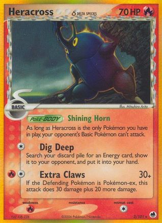 Heracross (Delta Species) 003/101 - Dragon Frontiers Holofoil - Holo Rare