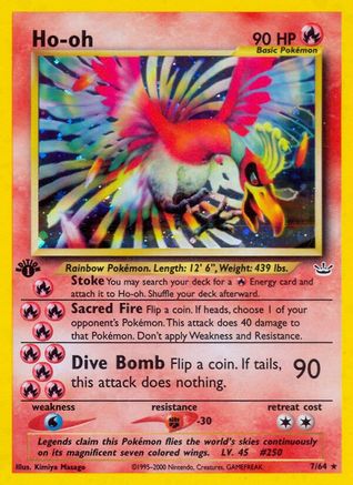 Ho-Oh 007/064 - Neo Revelation 1st Edition Holofoil - Holo Rare