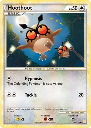 Hoothoot 066/123 - HeartGold SoulSilver Reverse Holofoil - Common