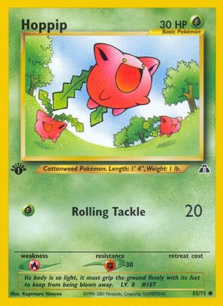 Hoppip 055/075 - Neo Discovery 1st Edition - Common