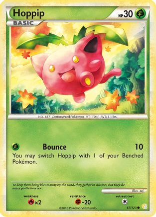 Hoppip 067/123 - HeartGold SoulSilver Reverse Holofoil - Common