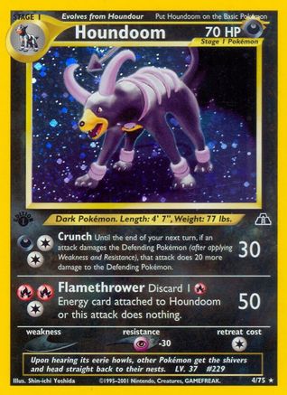 Houndoom 004/075 - Neo Discovery 1st Edition Holofoil - Holo Rare