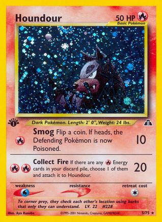 Houndour 005/75 - Neo Discovery 1st Edition Holofoil - Holo Rare