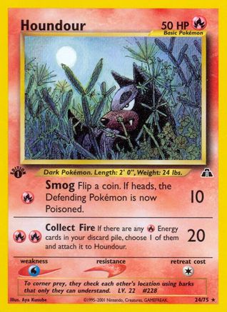 Houndour 024/075 - Neo Discovery 1st Edition - Rare
