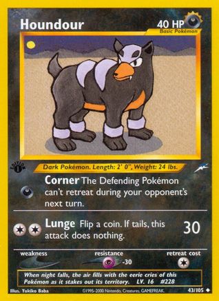 Houndour 043/105 - Neo Destiny 1st Edition - Uncommon