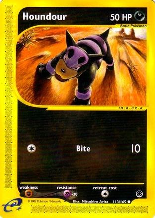 Houndour 113/165 - Expedition Reverse Holofoil - Common