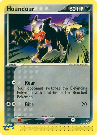 Houndour 059/97 - Dragon Reverse Holofoil - Common
