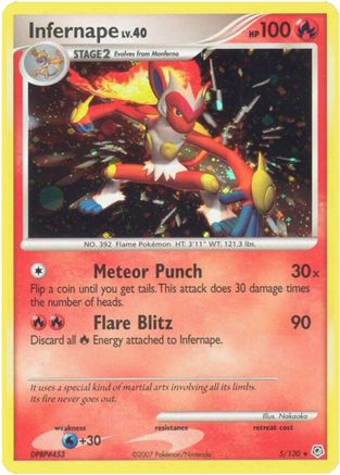 Infernape (5/130) - Diamond and Pearl Reverse Holofoil - Holo Rare