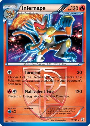 Infernape (Team Plasma) (17/135) - Plasma Storm Holofoil - Holo Rare