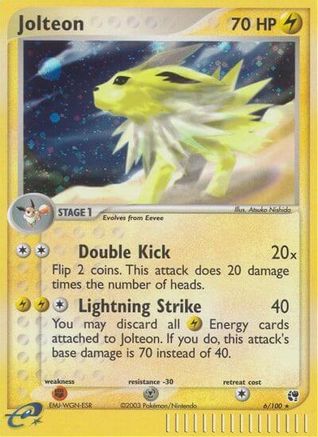 Jolteon 006 - Sandstorm Reverse Holofoil - Holo Rare