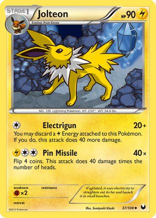 Jolteon 037/108 - Dark Explorers Reverse Holofoil - Uncommon