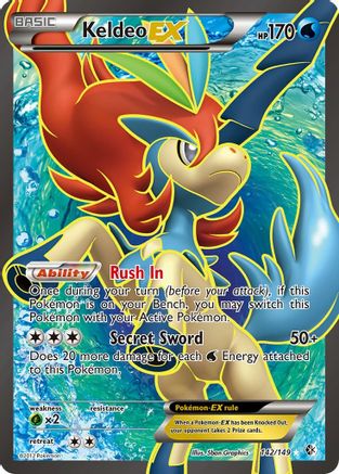 Keldeo EX (142 Full Art) 142 - Boundaries Crossed Holofoil - Ultra Rare