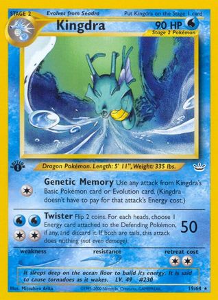 Kingdra 019/064 - Neo Revelation 1st Edition - Rare
