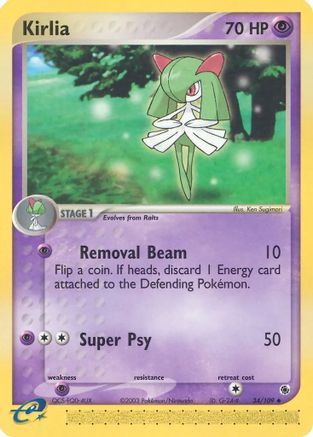 Kirlia 034/109 - Ruby and Sapphire Reverse Holofoil - Uncommon