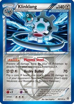 Klinklang (Team Plasma) (90/135) - Plasma Storm Reverse Holofoil - Holo Rare