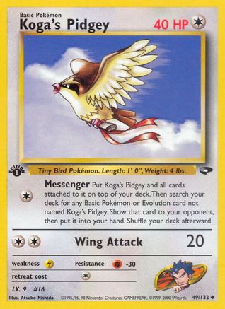 Koga's Pidgey 49/132 - Gym Challenge 1st Edition