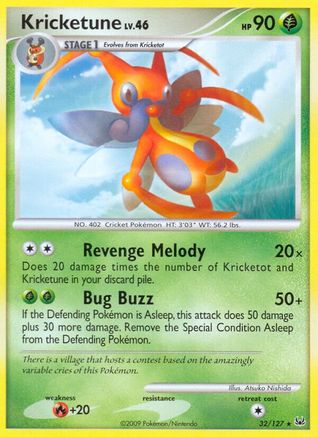 Kricketune 032 - Platinum Reverse Holofoil - Rare