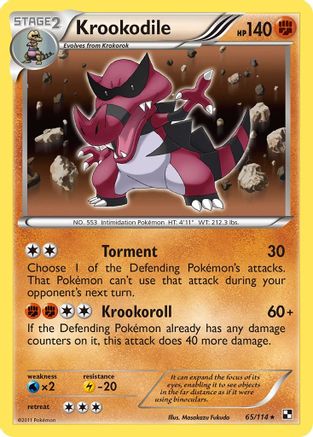 Krookodile 065/114 - Black and White Reverse Holofoil - Holo Rare