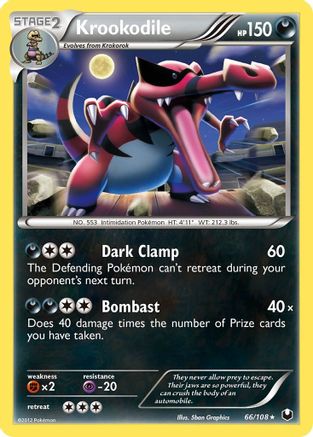 Krookodile 66/108 - Dark Explorers Reverse Holofoil