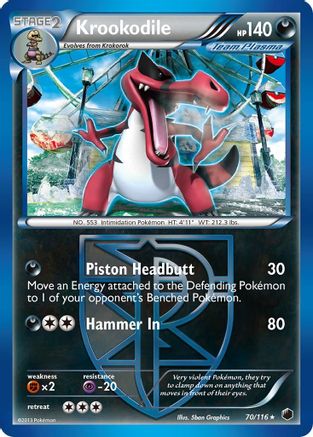 Krookodile (Team Plasma) (70/116) - Plasma Freeze Reverse Holofoil - Rare